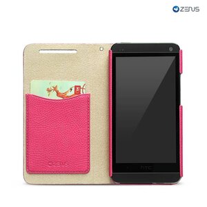 Zenus HTC One M7 Masstige E-Style Diary Series -Hot Pink