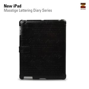 Zenus Ipad 2. 3 en 4 Masstige Lettering Diary Series - Black