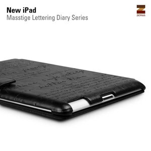 Zenus Ipad 2. 3 en 4 Masstige Lettering Diary Series - Black