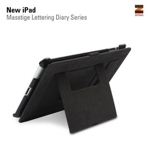 Zenus Ipad 2. 3 en 4 Masstige Lettering Diary Series - Black