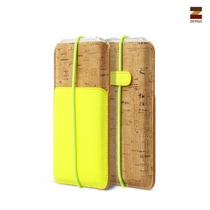 Zenus iPhone 5 / 5S / 5C Masstige E-Cork Pouch - Neon Lime