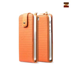 Zenus iPhone 5 / 5S Masstige Quilt faminine Folder - Orange