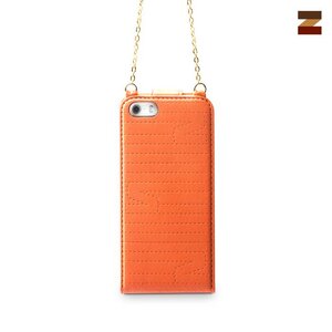 Zenus iPhone 5 / 5S Masstige Quilt faminine Folder - Orange