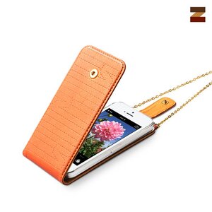 Zenus iPhone 5 / 5S Masstige Quilt faminine Folder - Orange