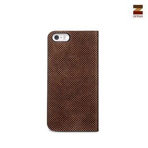 Zenus iPhone 5 / 5S Prestige Pixel Leather Diary - Camel