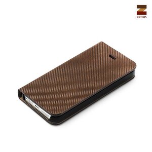 Zenus iPhone 5 / 5S Prestige Pixel Leather Diary - Camel