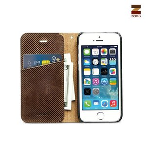 Zenus iPhone 5 / 5S Prestige Pixel Leather Diary - Camel