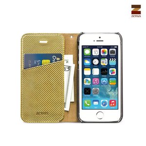 Zenus iPhone 5 / 5S Prestige Pixel Leather Diary - Yellow