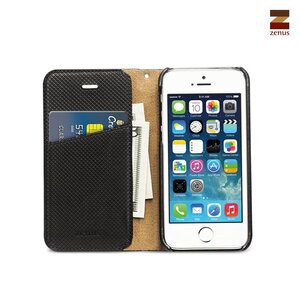 Zenus iPhone 5 / 5S Prestige Pixel Leather Diary - Black