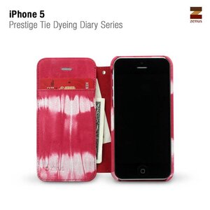 Zenus iPhone 5 / 5S Prestige Tie Dying Diary -Red Mix