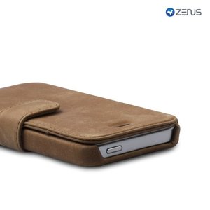 Zenus iPhone 5 / 5S Prestige Vintage Diary (W / Strap) - Vintage Brown