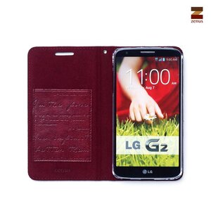 Zenus LG G2 Masstige Lettering Diary Series -Wine