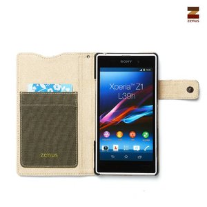 Zenus Sony Xperia Z1 Masstige Cambridge Diary Series -Khaki