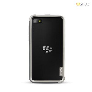 Walnutt Blackberry Z10 Walnutt Bumper Trio Series -White/Dark Grey