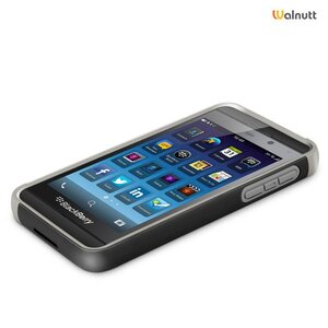 Walnutt Blackberry Z10 Walnutt Bumper Trio Series -White/Dark Grey