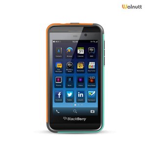 Walnutt Blackberry Z10 Walnutt Bumper Trio Series -Orange/Emerald Green
