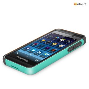 Walnutt Blackberry Z10 Walnutt Bumper Trio Series -Orange/Emerald Green