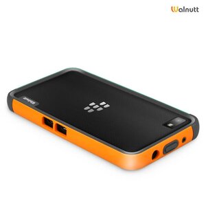 Walnutt Blackberry Z10 Walnutt Bumper Trio Series -Orange/Emerald Green