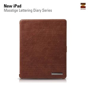 Zenus Ipad 2, 3 en 4 Masstige Lettering Diary Series - Brown