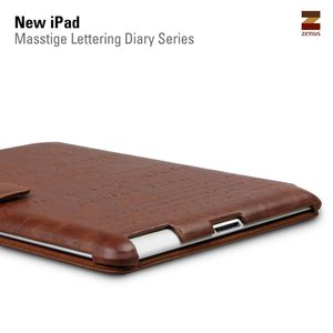 Zenus Ipad 2, 3 en 4 Masstige Lettering Diary Series - Brown