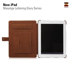 Zenus Ipad 2, 3 en 4 Masstige Lettering Diary Series - Brown