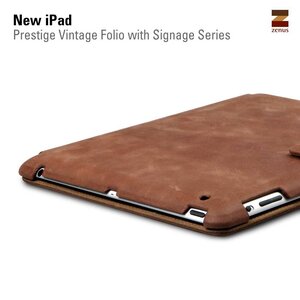 Zenus Ipad 2, 3 en 4 Prestige Vintage Folio With Signage -Vintage Brown