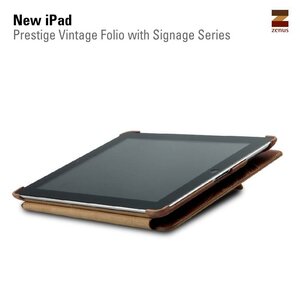 Zenus Ipad 2, 3 en 4 Prestige Vintage Folio With Signage -Vintage Brown