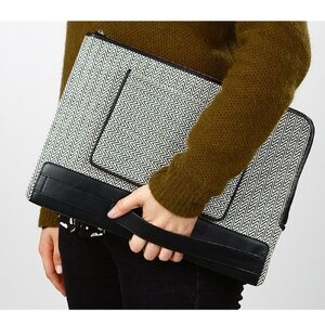 Zenus Tablet Clutch (Tot 12.2") Masstige Herringbone Clutch - Zwart