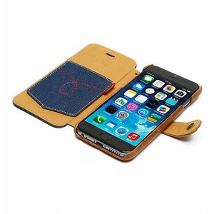 Zenus iPhone 6 Denim Vintage Pocket Diary - Deep Blue