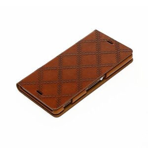 Zenus Sony Xperia Z3 Italian Vintage Quilt Diary - Tan Brown