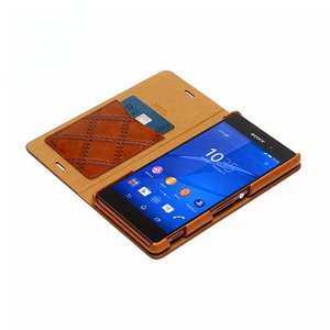 Zenus Sony Xperia Z3 Italian Vintage Quilt Diary - Tan Brown