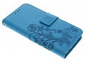 Klavertje Bloemen Booktype voor Samsung Galaxy S6 Edge - Turquoise