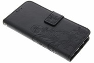 Klavertje Bloemen Booktype voor Samsung Galaxy S6 Edge - Zwart
