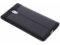 Lederen Backcover met stiksel voor Nokia 3 - Zwart