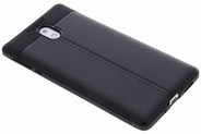 Lederen Backcover met stiksel voor Nokia 3 - Zwart