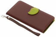 Blad Design Booktype voor Samsung Galaxy A6 Plus (2018) - Bruin