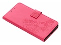 Klavertje Bloemen Booktype voor Sony Xperia XZ2 Premium - Roze