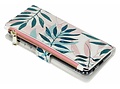 Design Luxe Portemonnee voor Samsung Galaxy A6 Plus (2018) - Bladeren