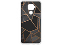 Design Backcover voor de Huawei Mate 30 Lite - Grafisch Zwart / Koper