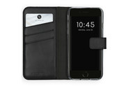 Selencia Echt Lederen Booktype voor iPhone SE (2020) / 8 / 7 / 6(s) - Zwart