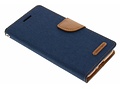 Mercury Goospery Canvas Diary Booktype voor Samsung Galaxy J3 / J3 (2016) - Blauw
