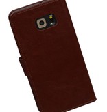 TPU cassa di libro di stile per la galassia S6 bordo più G928F Brown