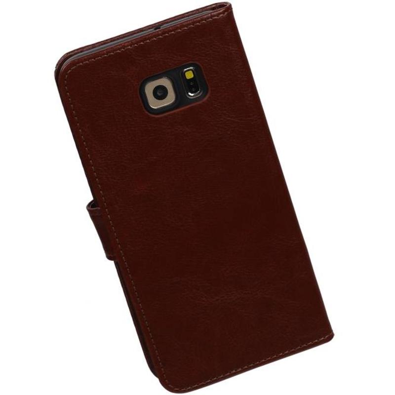 TPU Bookstyle Hoes voor Galaxy S6 Edge Plus G928F Bruin