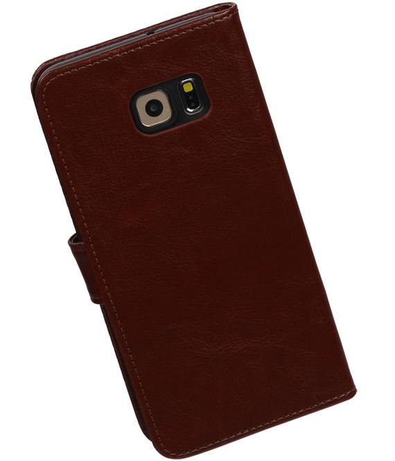 TPU Bookstyle Cover for Galaxy S6 Edge Plus G928F Brown