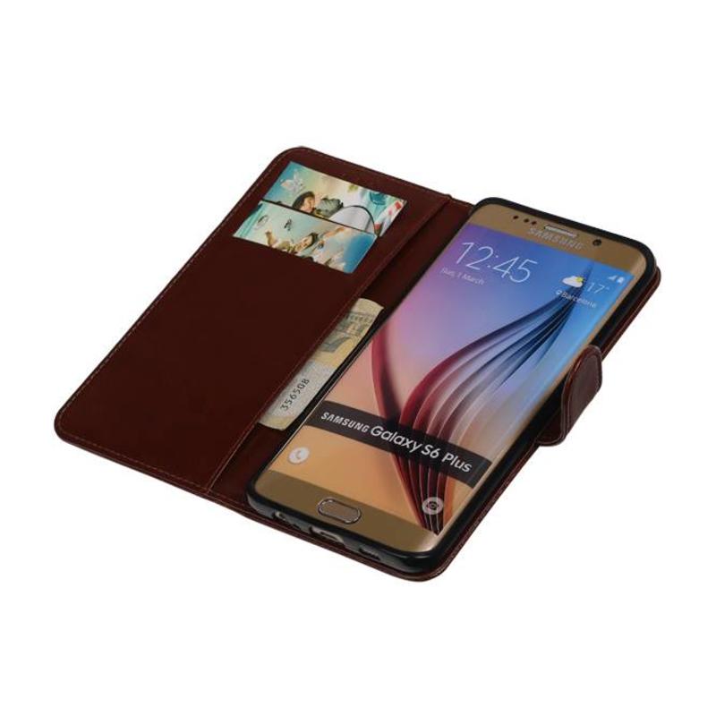 TPU Bookstyle Hoes voor Galaxy S6 Edge Plus G928F Bruin