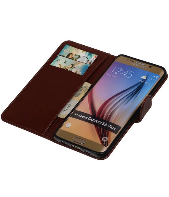 TPU Bookstyle Cover for Galaxy S6 Edge Plus G928F Brown