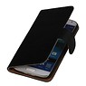 Gewaschenem Leder-Buch-Art-Fall für Sony Xperia T3 Schwarz