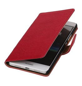 Gewaschenem Leder-Buch-Art-Fall für HTC Desire 610 Rosa