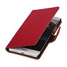 Vasket Læder Book Style Taske til HTC Desire 610 Pink