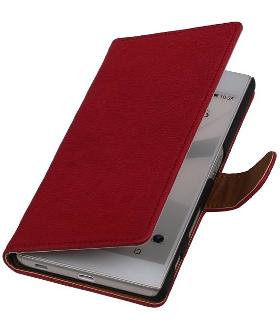 Washed Leather Bookstyle Case for Sony Xperia T3 Pink